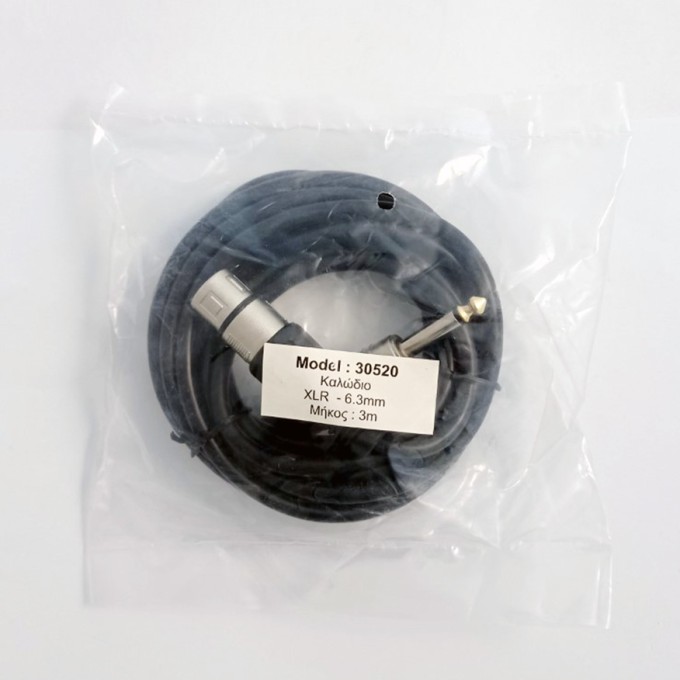 30520 ΚΑΛΩΔΙΟ XLR σε  ΚΑΡΦΙ 6,3mm  3m