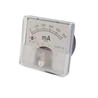 0317 Όργανο πίνακα 6x6cm 0-500mΑ