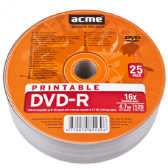 ACME-DVDR25PRINT   DVD-R 25αδα PRINTABLE ACME-DVDR25PRINT   DVD-R 25αδα PRINTABLE