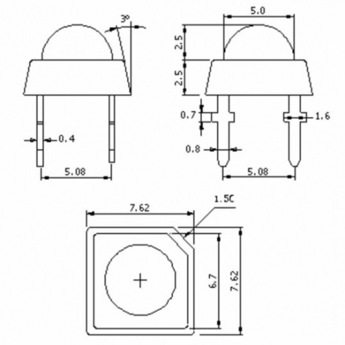 RL-112H183BC Superflux led μπλε χρώμα