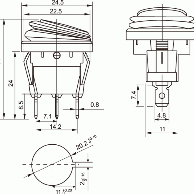 KCD1-106VW  Διακόπτης rocker φωτιζόμενος