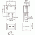 KCD1-201N/104R  Διακόπτης rocker φωτιζόμενος