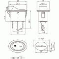 KCD115-101N/023R Διακόπτης rocker φωτιζόμενος