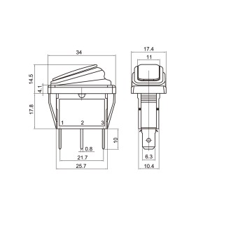 KCD3-101NW/12V  Διακόπτης rocker φωτιζόμενος 12V KCD3-101NW/12V  Διακόπτης rocker φωτιζόμενος 12V