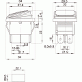 KCD4-201NW/12V  Διακόπτης rocker φωτιζόμενος 12V