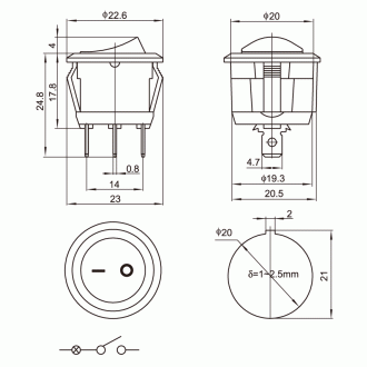 KCD6-101N/106R/G Διακόπτης rocker φωτιζόμενος πράσνος KCD6-101N/106R/G Διακόπτης rocker φωτιζόμενος πράσνος