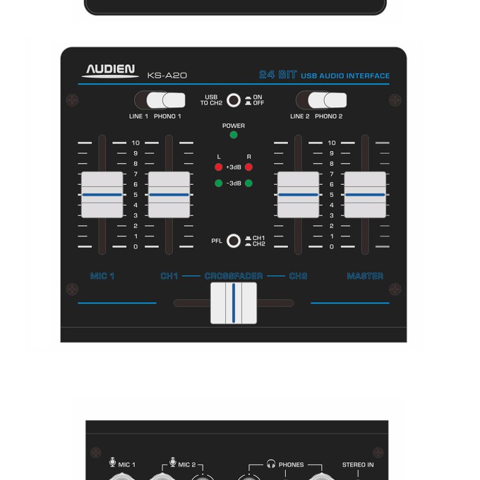 KS-A20  DJ ΜΙΚΤΗΣ 3 ΚΑΝΑΛΙΩΝ ME PFL/CUE & USB