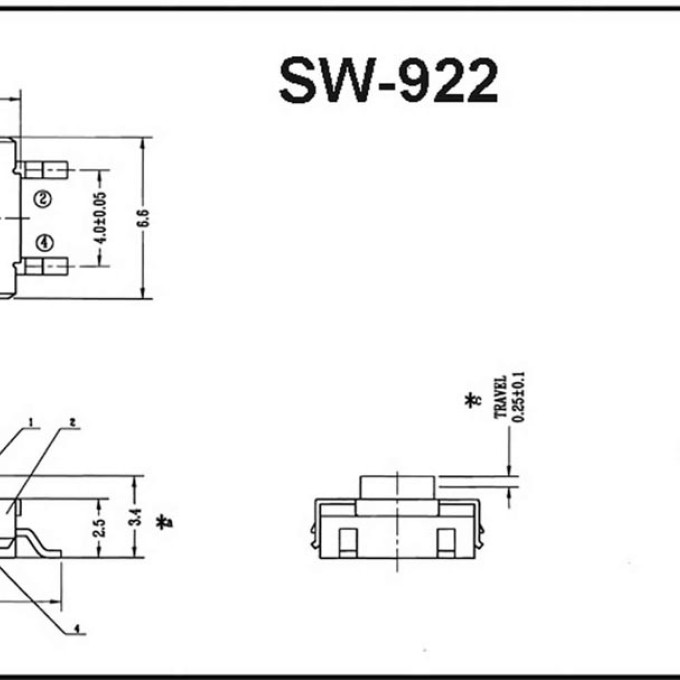 SW-922 SMD Button H:3,4mm