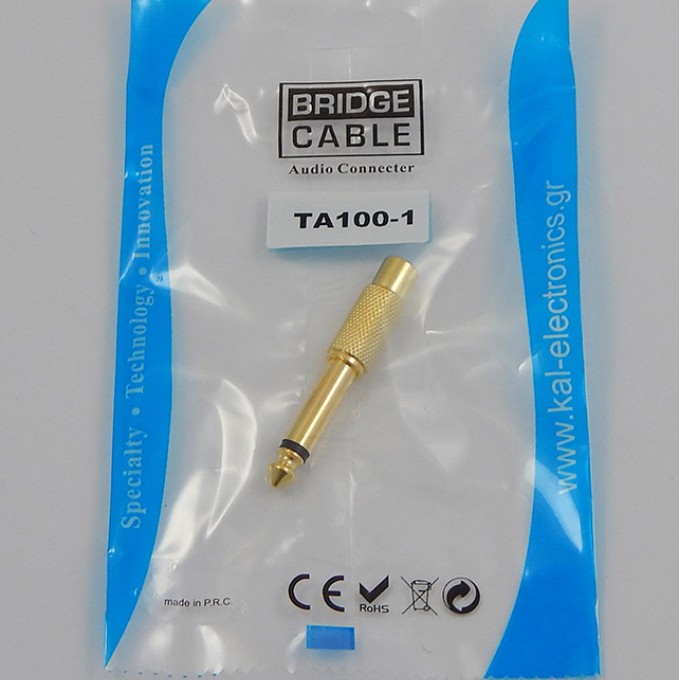 TA100-1 ADAPTOR RCA ΘΗΛΥΚΟ - ΚΑΡΦΙ 6,3mm