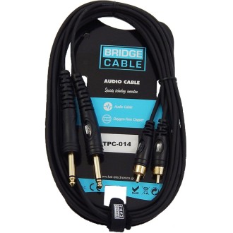 TPC-014 ΚΑΛΩΔΙΟ 2 ΚΑΡΦΙΑ ΑΡΣENIKA 6,3mm - 2 RCA ΑΡΣΕΝΙΚΑ 1,5m