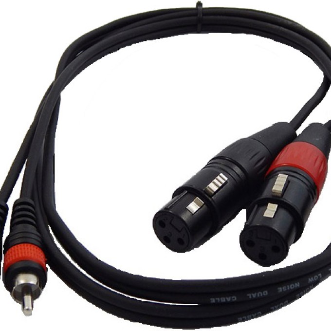 TPC-021  ΚΑΛΩΔΙΟ 2 RCA ΑΡΣΕΝΙΚΑ - 2 XLR ΘΗΛΥΚΑ 1,5m