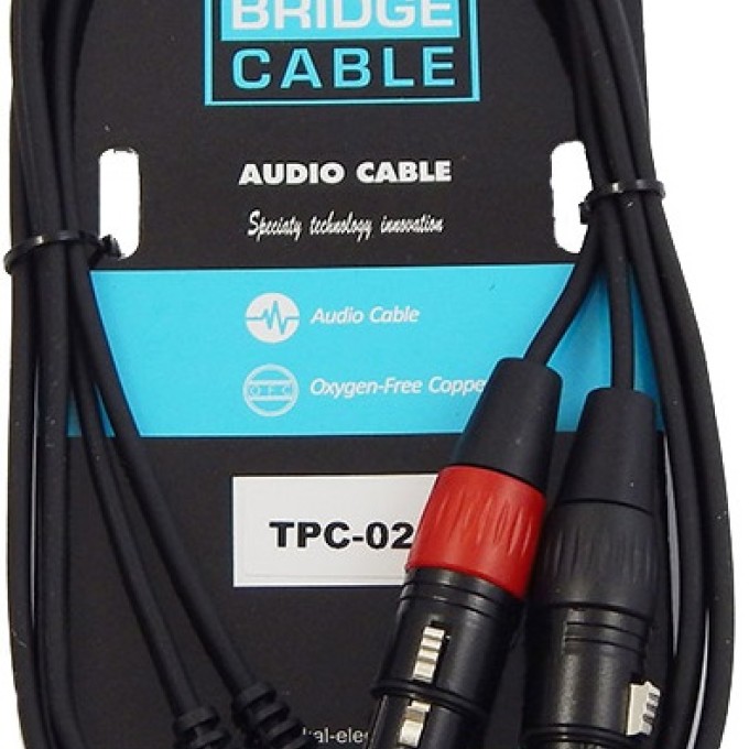 TPC-021  ΚΑΛΩΔΙΟ 2 RCA ΑΡΣΕΝΙΚΑ - 2 XLR ΘΗΛΥΚΑ 1,5m