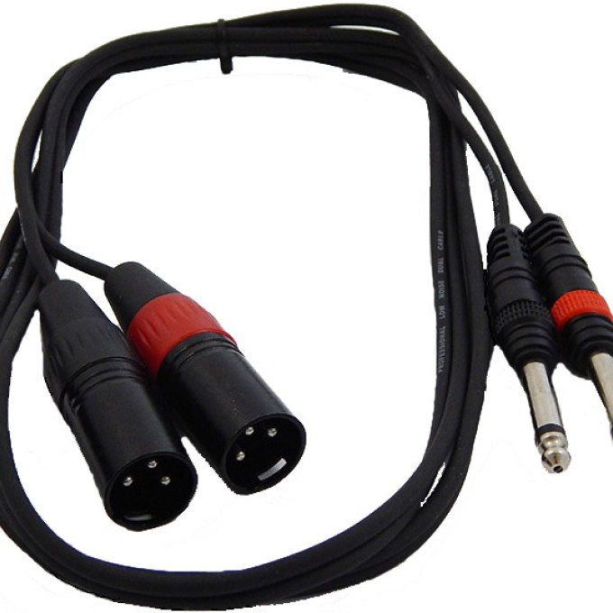 TPC-022  ΚΑΛΩΔΙΟ 2 ΚΑΡΦΙΑ6,3mm - 2 XLR ΑΡΣΕΝΙΚA 1,5m