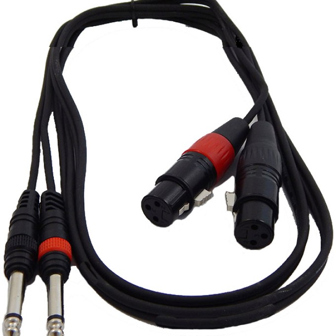 TPC-023 ΚΑΛΩΔΙΟ 2 ΚΑΡΦΙΑ6,3mm - 2 XLR ΘΗΛΥΚΑ 1,5m