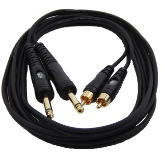 TPC-014 ΚΑΛΩΔΙΟ 2 ΚΑΡΦΙΑ ΑΡΣENIKA 6,3mm - 2 RCA ΑΡΣΕΝΙΚΑ 1,5m