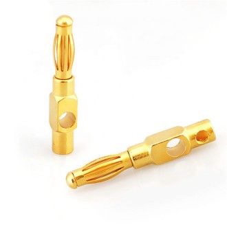 XS-P014/B Μαύρη επίχρυση μπανάνα 4mm XS-P014/B Μαύρη επίχρυση μπανάνα 4mm
