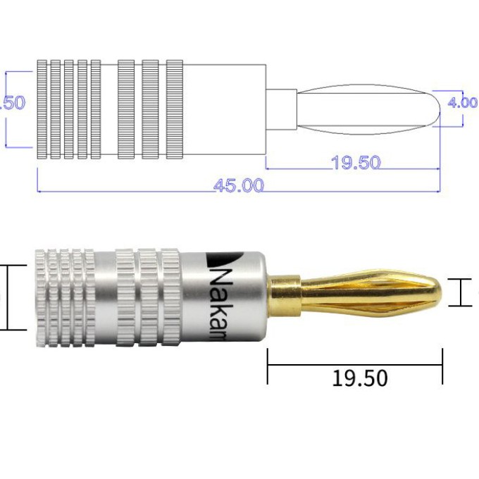 XS-P017/R  Κόκκινη επίχρυση μπανάνα 4mm