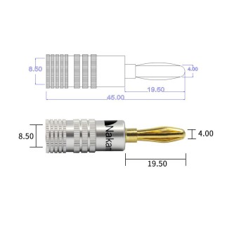 XS-P017/B  Μαύρη επίχρυση μπανάνα 4mm XS-P017/B  Μαύρη επίχρυση μπανάνα 4mm